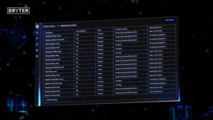 BRYTER Extract Agent interface displaying a table of commercial lease contracts with auto-renewal, indemnity clause, and repair obligations.